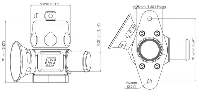 Turbosmart Dual Port Blow Off Valve BOV Mazda/Subaru TS-0205-1010