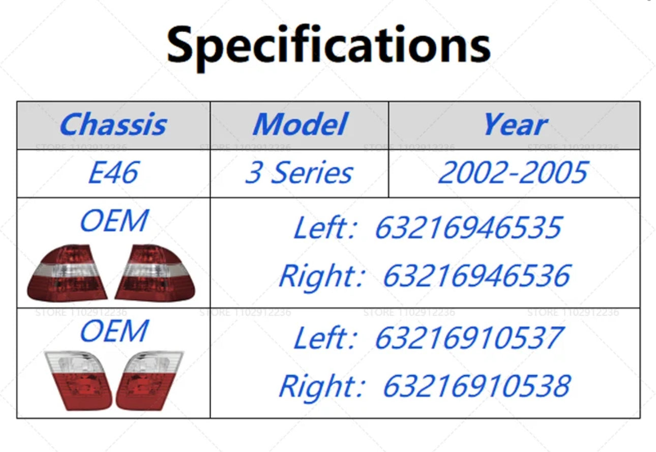 E46 Sedan Taillights