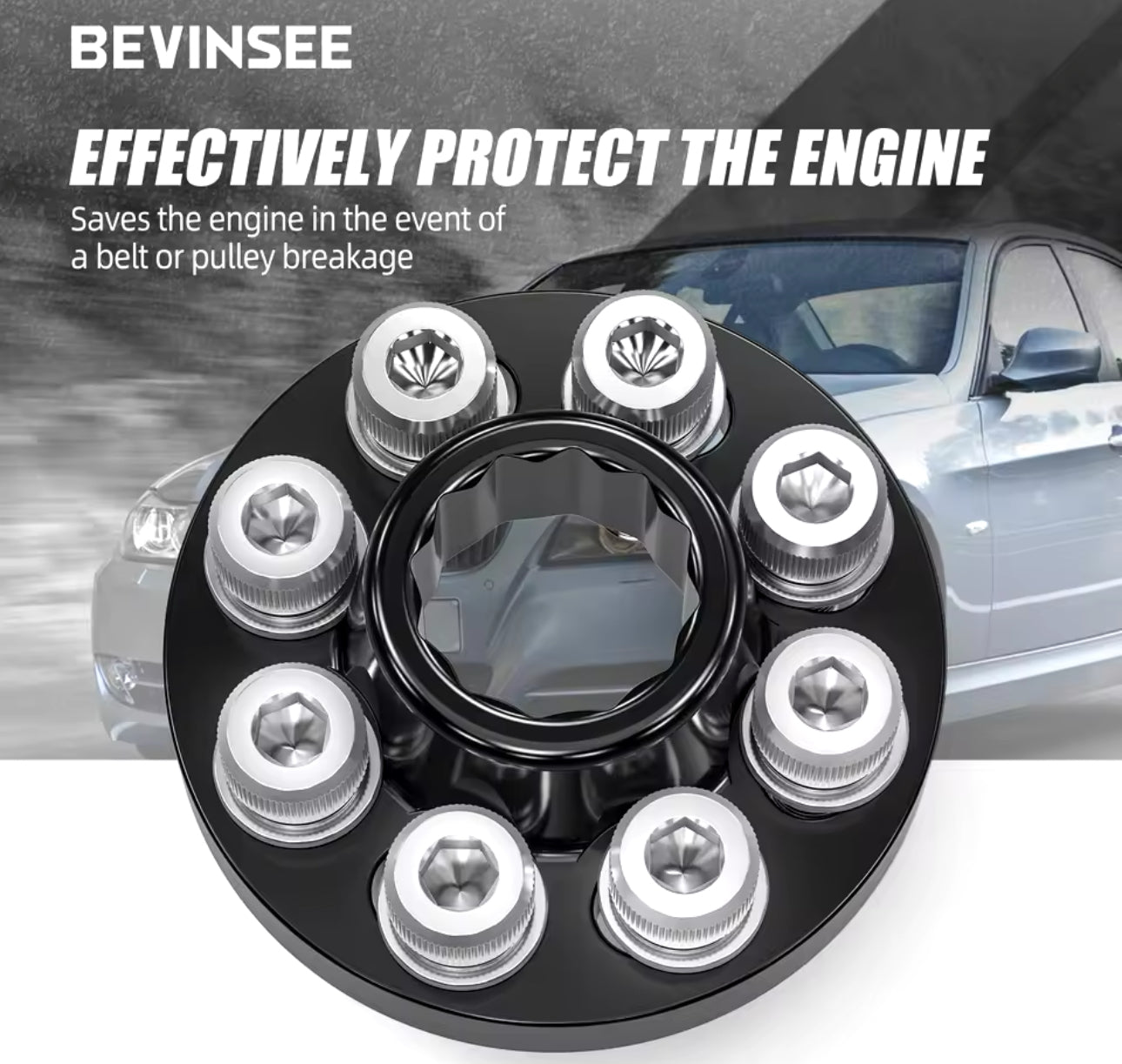 BEVINSEE Crank Hub Bolt Capture Kit For BMW E90 E92 E93 335i E82 135i F20 F21 M135i F30 M3 F80 M4 F82 M2 Competition F87 N55 S55